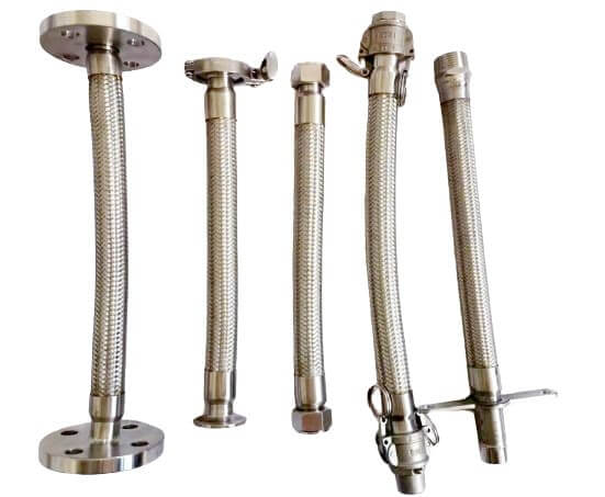 various joints for metallic hose